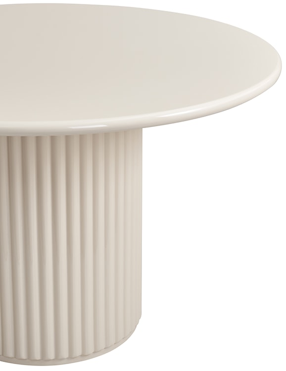 Stół okrągły do jadalni Prinise 120 cm kremowy wysoki połysk  - zdjęcie 5