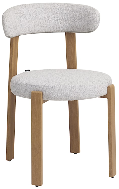 Krzesło tapicerowane do jadalni Afinatte jasnoszare boucle