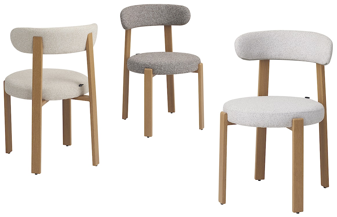 Krzesło tapicerowane do jadalni Afinatte beżowe boucle  - zdjęcie 5