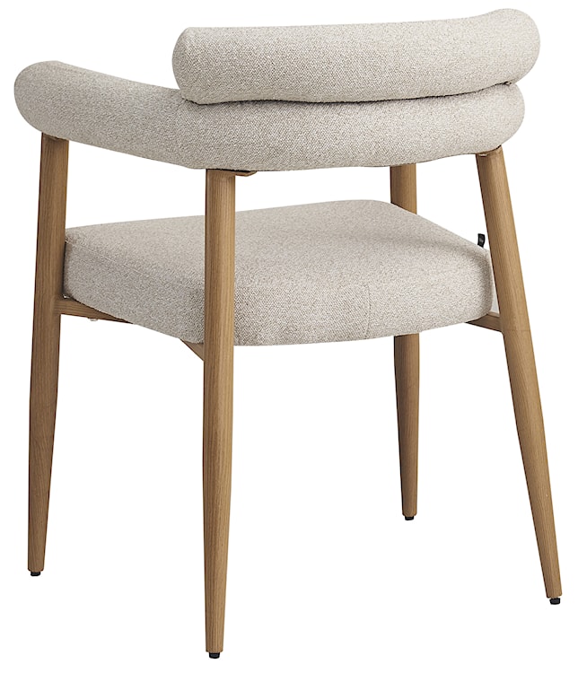 Krzesło tapicerowane do jadalni Pragess beżowe boucle/dąb naturalny  - zdjęcie 8