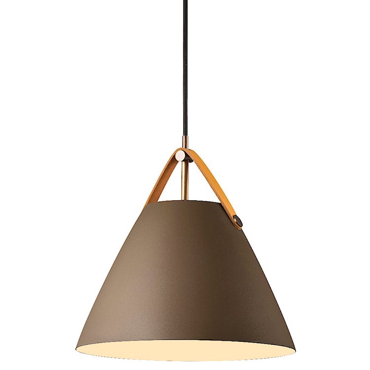 Lampa wisząca Strap średnica 27 cm brązowy metalowy klosz  - zdjęcie 5