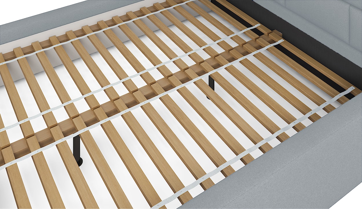 Łóżko tapicerowane 180x200 cm Rinus szare w tkaninie hydrofobowej  - zdjęcie 5