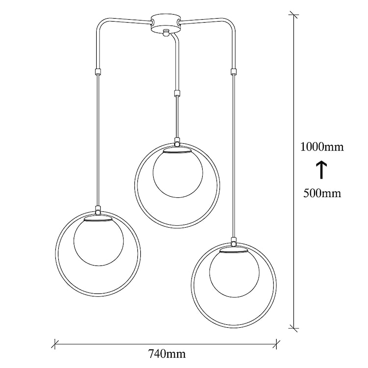 Lampa wisząca Solanum x3 czarno-biała  - zdjęcie 5