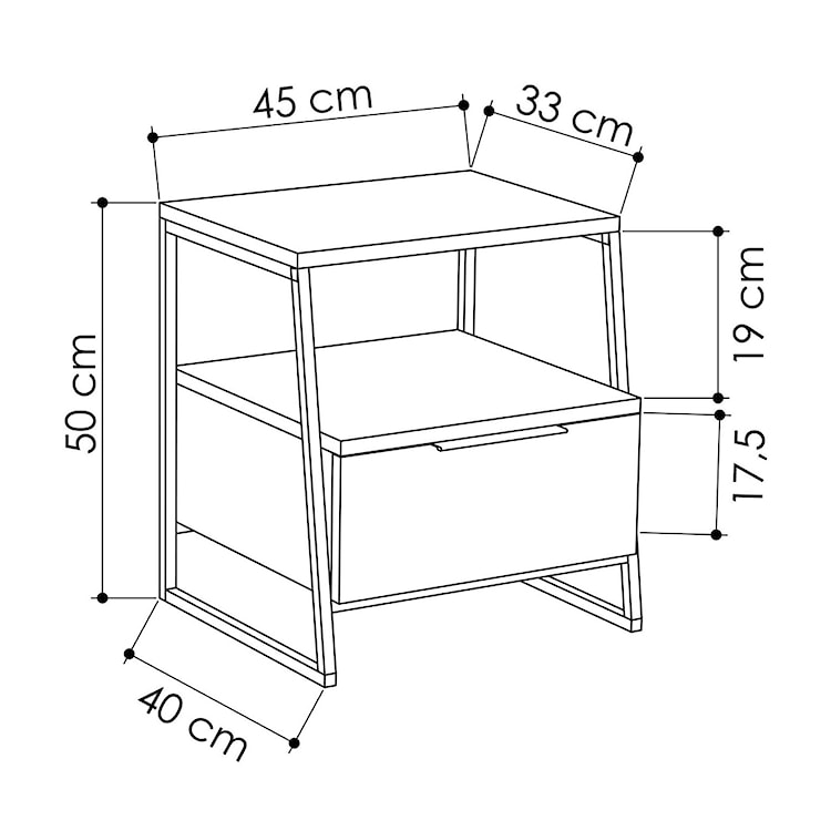 Szafka nocna Pellos minimalistyczna mokka  - zdjęcie 4