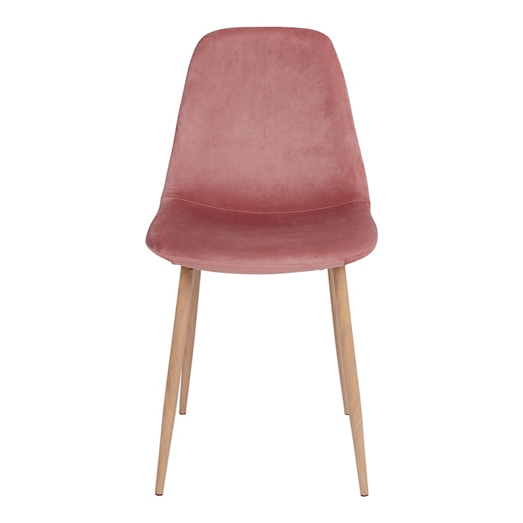 Krzesło tapicerowane Iger różowe na brązowych nogach  - zdjęcie 4
