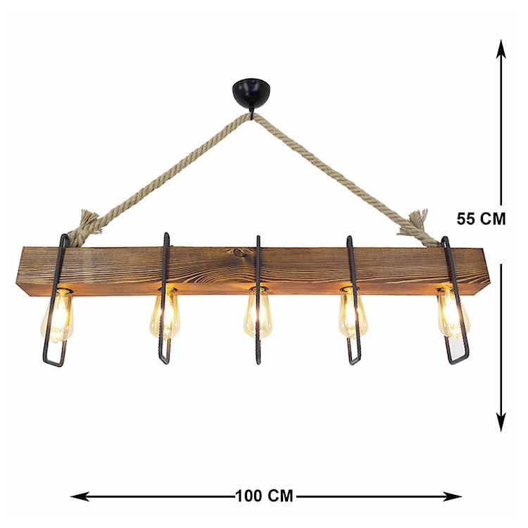 Lampa sufitowa Kiette x5 industrialna 100 cm  - zdjęcie 9