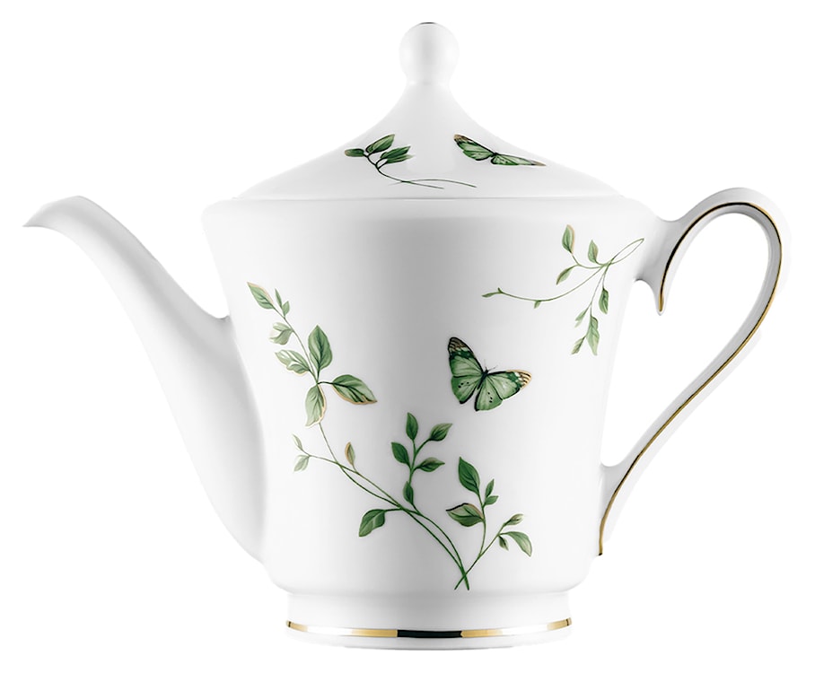 Imbryk porcelanowy Margaret 1000 ml biało-zielony 
