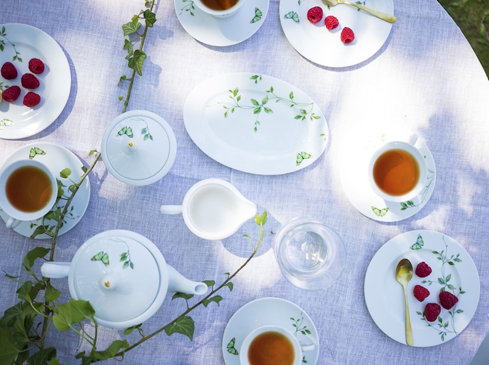 Cukiernica porcelanowa Margaret 350 ml biało-zielona  - zdjęcie 4