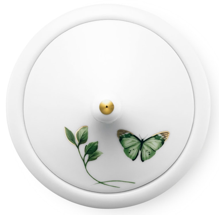 Cukiernica porcelanowa Margaret 350 ml biało-zielona  - zdjęcie 6