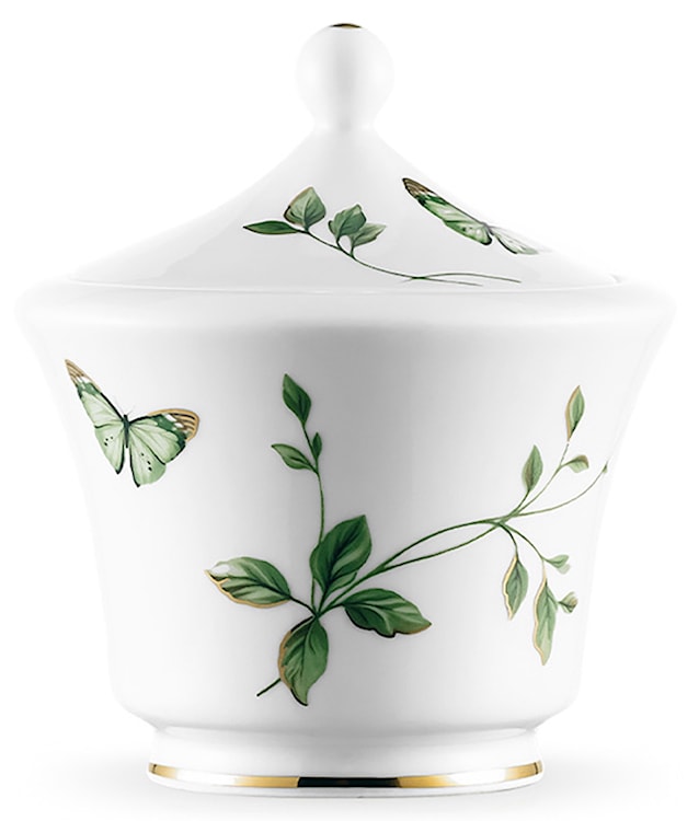 Cukiernica porcelanowa Margaret 350 ml biało-zielona 