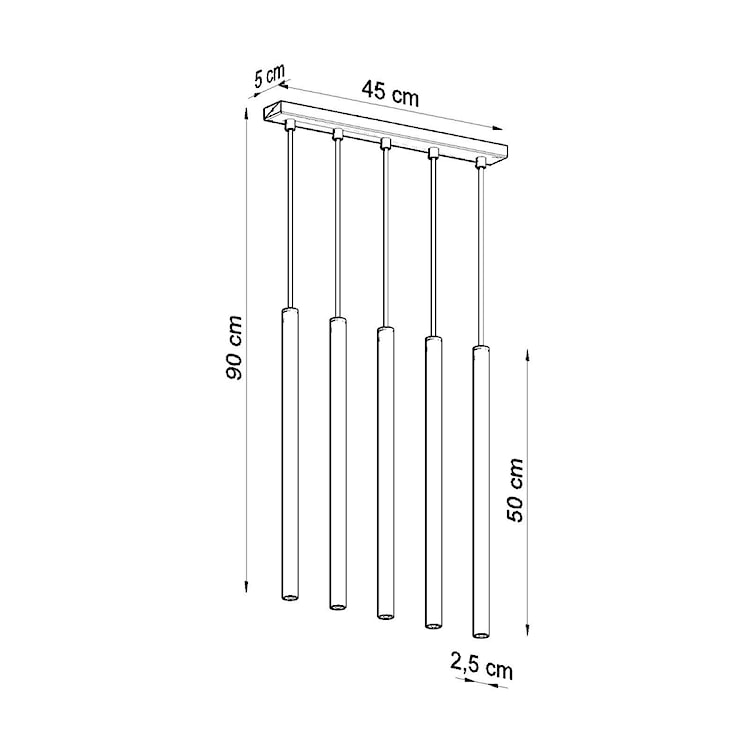 Lampa wisząca Pastelo 5 biała  - zdjęcie 4