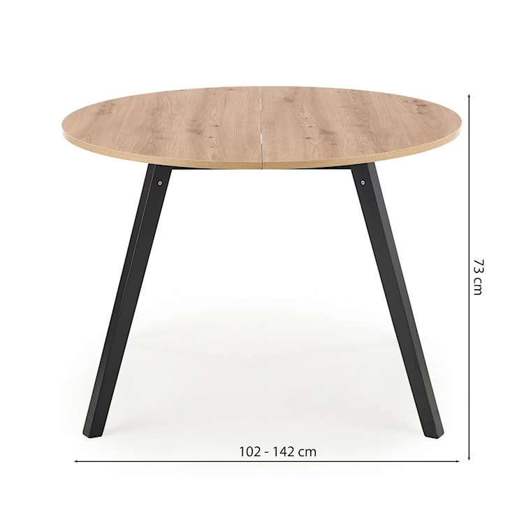 Stół rozkładany Swoozer 102-142x102 cm dąb artisan/czarny  - zdjęcie 6