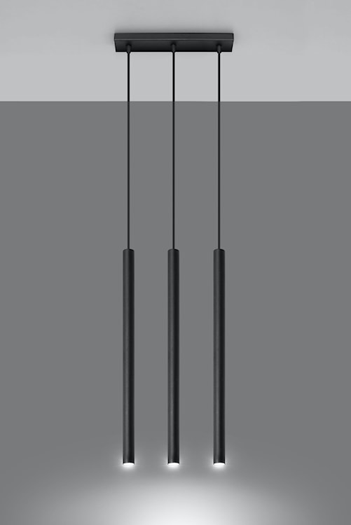 Lampa wisząca Lagga 30x5 cm x3 czarna  - zdjęcie 2