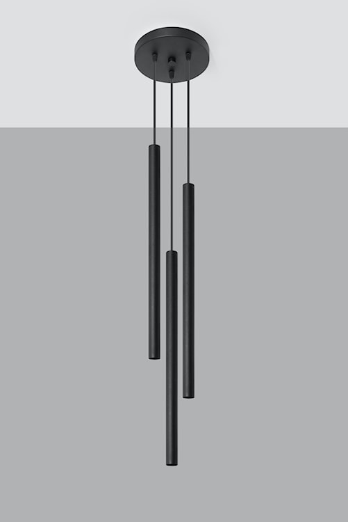 Lampa wisząca Lagga średnica 20 cm x3 czarna  - zdjęcie 2