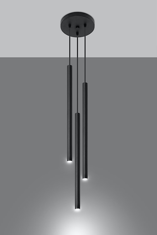 Lampa wisząca Lagga średnica 20 cm x3 czarna  - zdjęcie 3