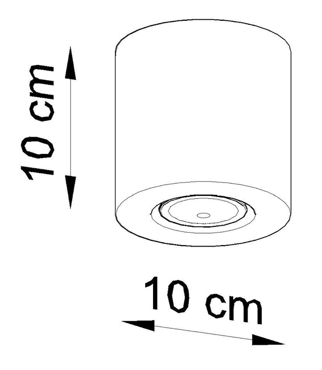 Plafon Obett średnica 10 cm x1 beton  - zdjęcie 7