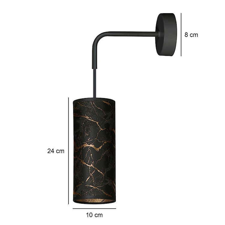 Kinkiet ścienny Karrla średnica 10 cm czarny marmur  - zdjęcie 6
