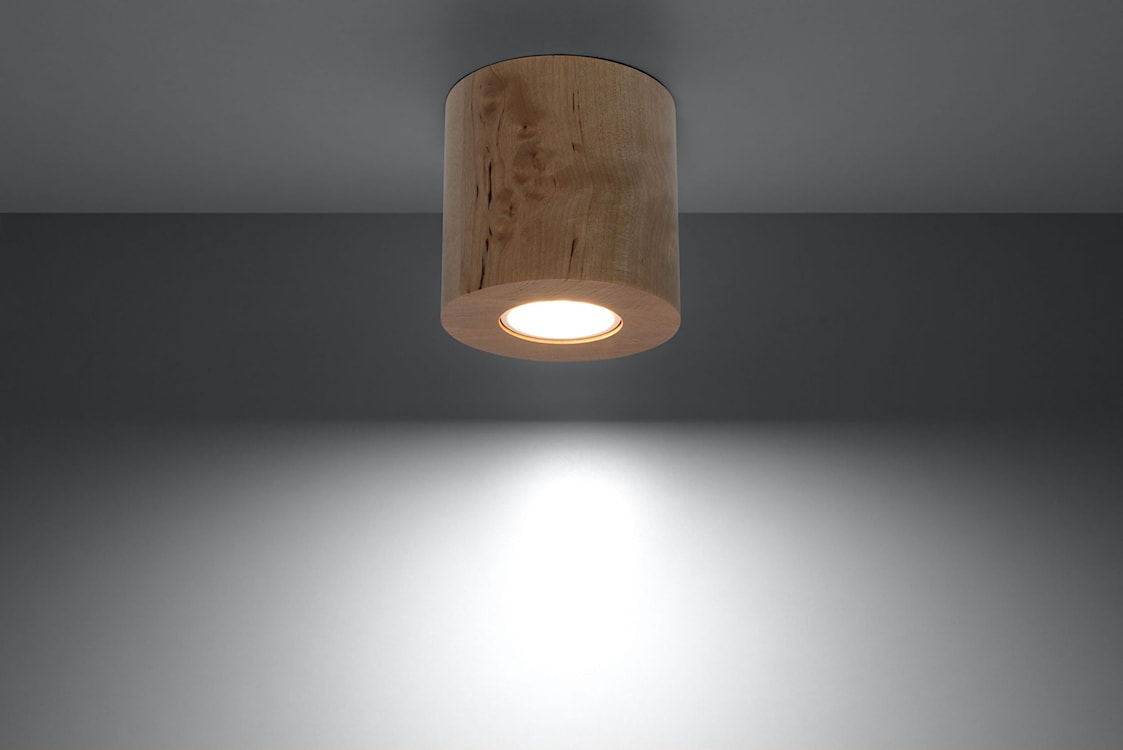 Plafon Obett średnica 10 cm x1 naturalne drewno  - zdjęcie 5