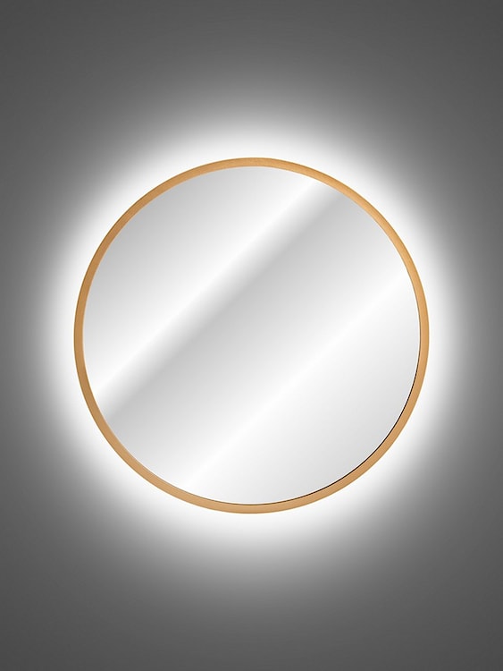 Lustro ścienne Olimmi średnica 60 cm złote z oświetleniem  - zdjęcie 5