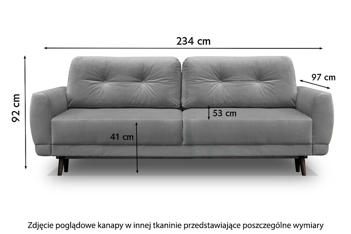 Kanapa rozkładana trzyosobowa Kaccery z pojemnikiem granatowa welwet z motywem roślinnym  - zdjęcie 5