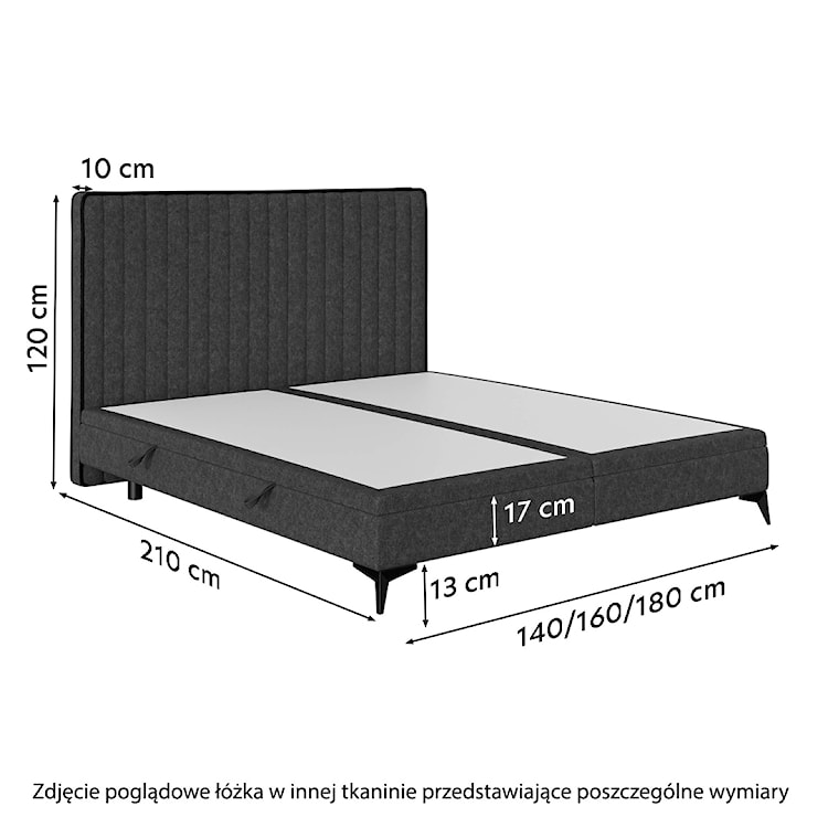 Łóżko tapicerowane 140x200 cm Fagnano z pojemnikami beżowe  - zdjęcie 7