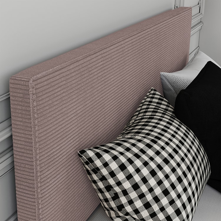 Łóżko tapicerowane 160x200 cm Campile z pojemnikiem różowe sztruks  - zdjęcie 5