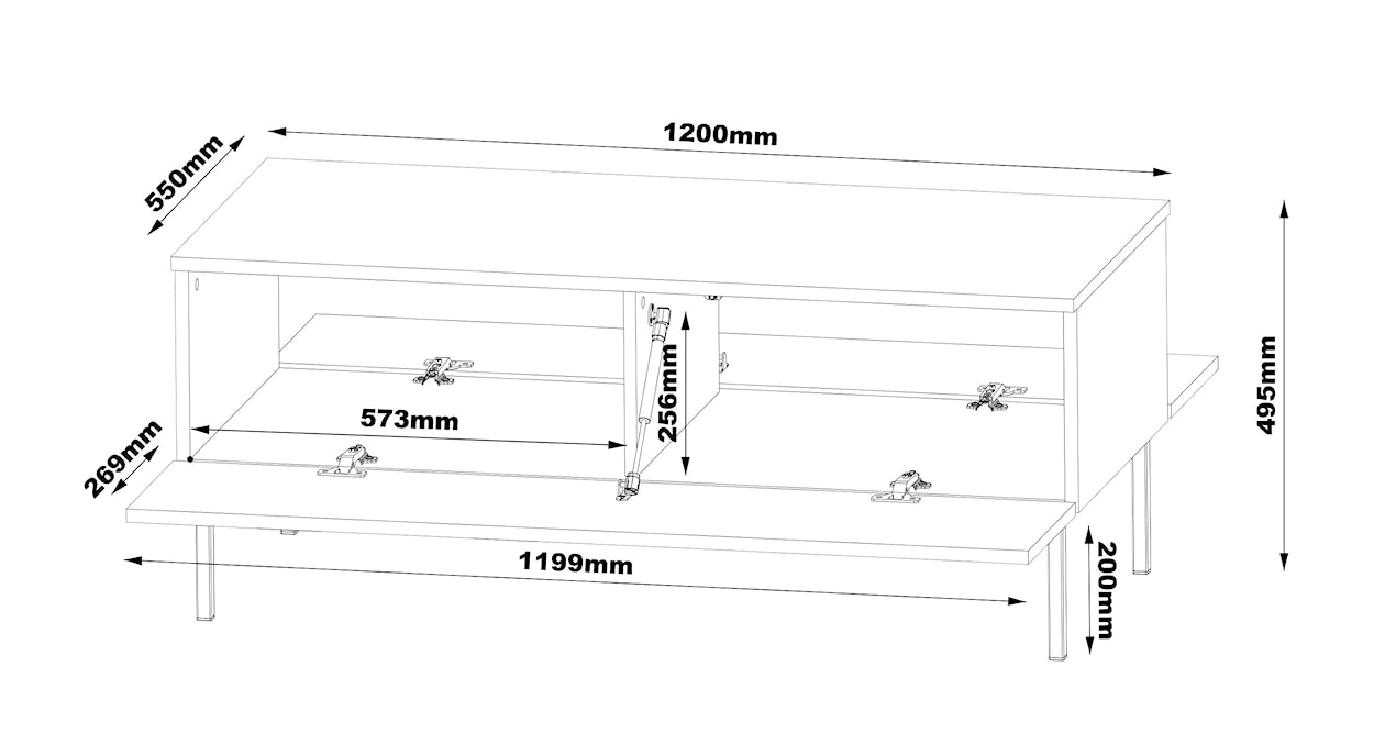 Ława kawowa Qudula 120x55 cm biały połysk ze złotymi nogami jodełka  - zdjęcie 8