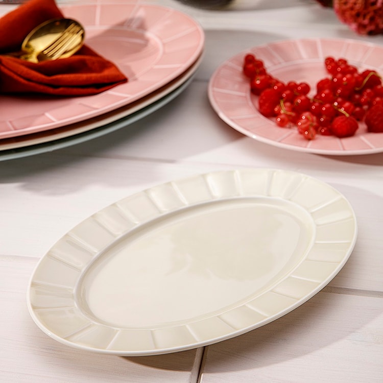 Półmisek porcelanowy Oktawa 24 cm beżowy  - zdjęcie 2
