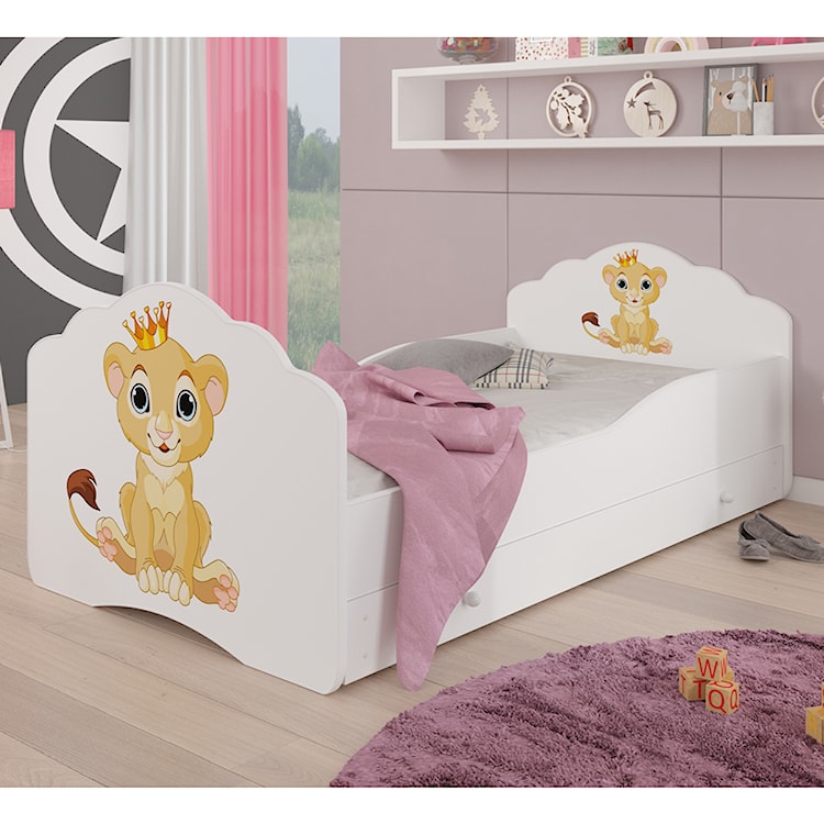 Łóżko dziecięce Sissa 140x70 cm Lew z szufladą  - zdjęcie 2