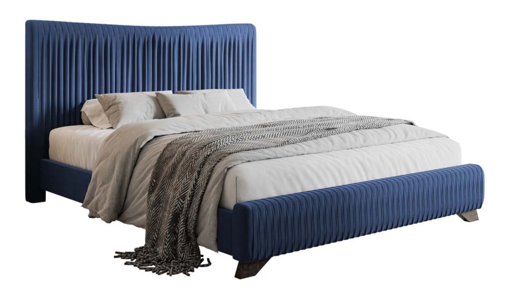 Łóżko tapicerowane Bratan 180x200 cm niebieskie