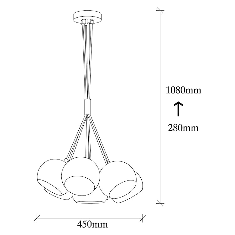 Lampa wisząca Rientaki x5 kule niebieska  - zdjęcie 9