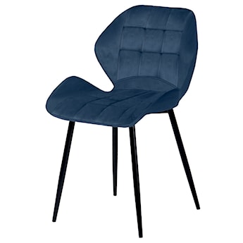 Krzesło tapicerowane Bornisote granatowe proste nogi