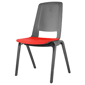 Zestaw czterech krzeseł konferencyjnych Fila czerwono-szare