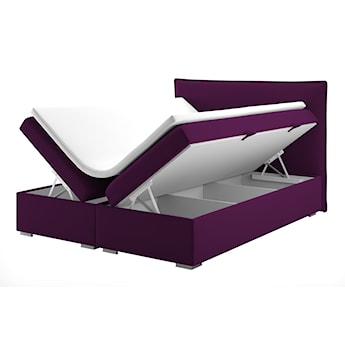 Łóżko kontynentalne 140x200 cm Toniio z pojemnikami i topperem fioletowe