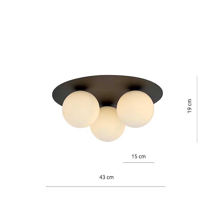 Lampa sufitowa Sorium x3 czarno-biała  - zdjęcie 7