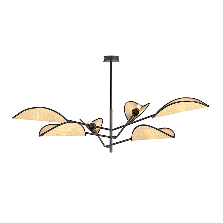 Lampa sufitowa Shintor x6 czarno-rattanowa  - zdjęcie 2