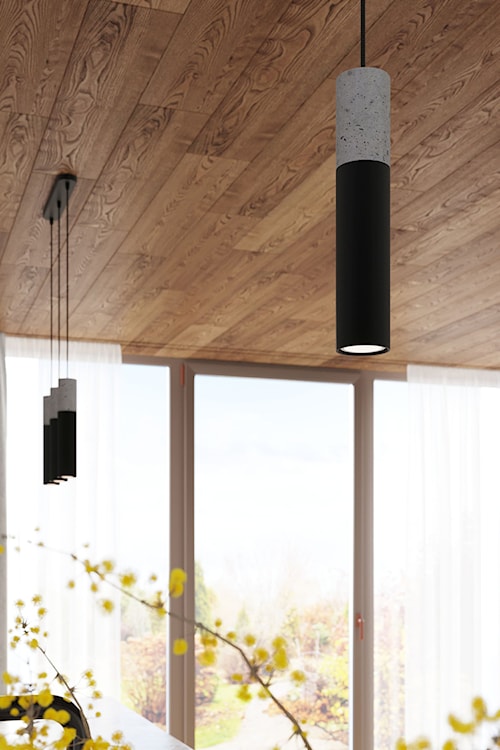 Lampa wisząca Obett średnica 6 cm x1 czarny/beton  - zdjęcie 4