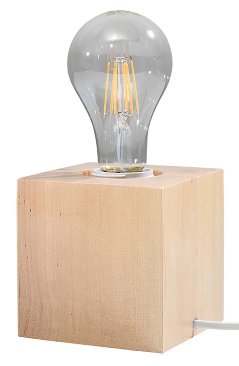Lampa stołowa Obett 10x10 cm naturalne drewno 