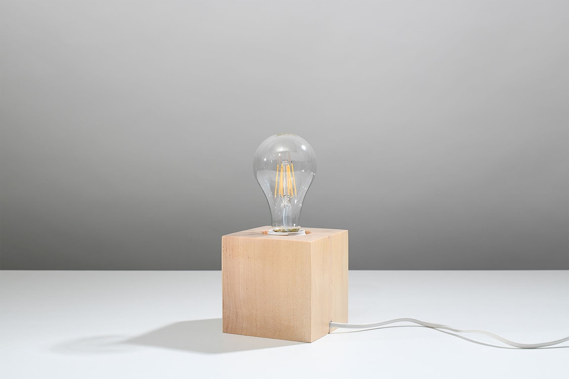 Lampa stołowa Obett 10x10 cm naturalne drewno  - zdjęcie 5