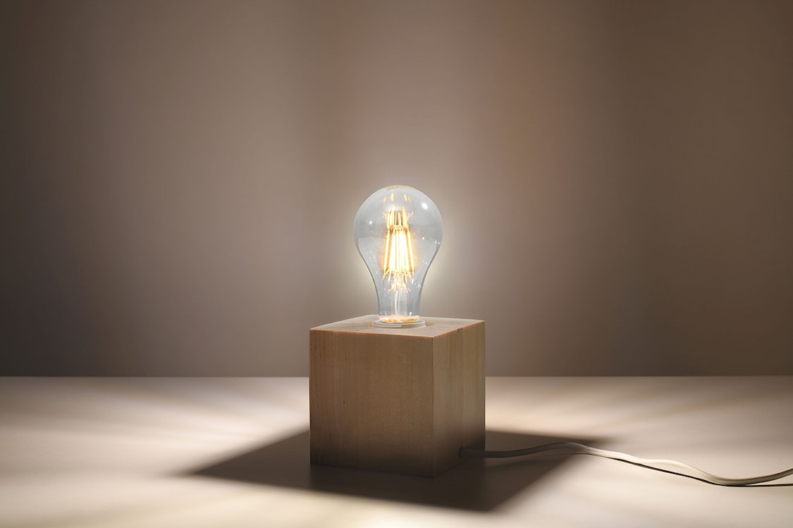 Lampa stołowa Obett 10x10 cm naturalne drewno  - zdjęcie 6