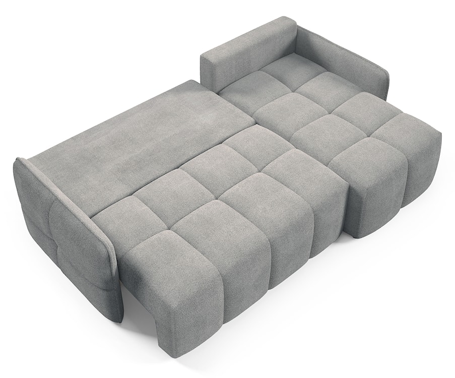 Narożnik z funkcją spania Fluffi L-kształtny uniwersalny z pojemnikiem szary boucle  - zdjęcie 3