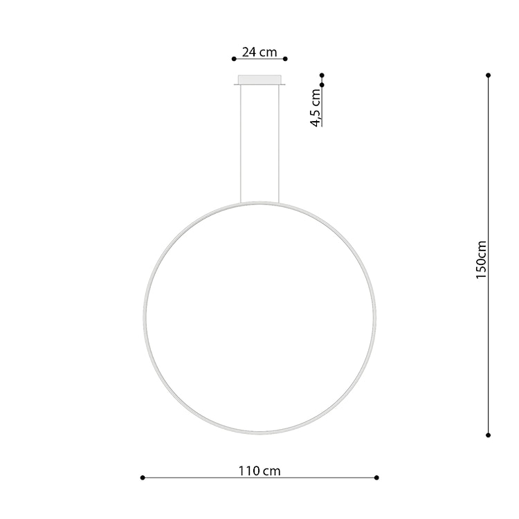 Lampa wisząca Retore średnica 110 cm 4000K czarna  - zdjęcie 5