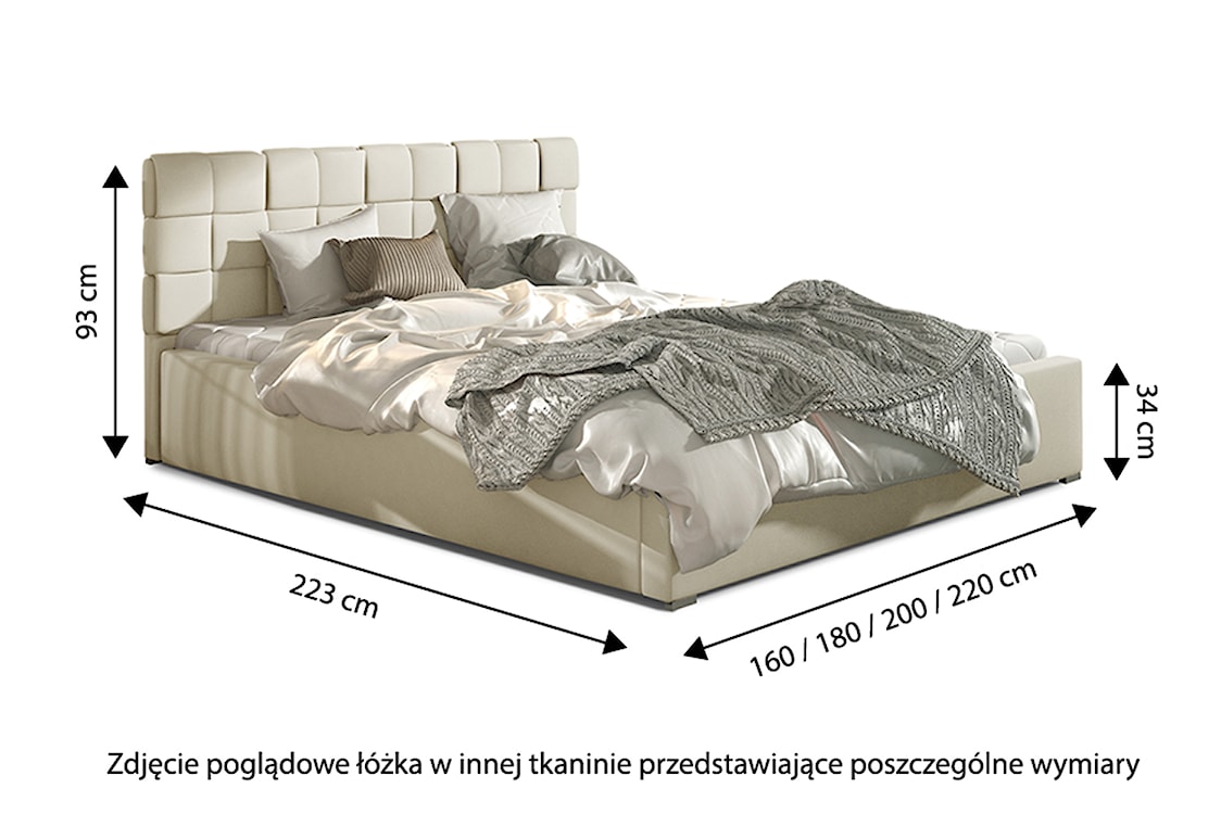 Łóżko tapicerowane Blatna 180x200 cm z pojemnikiem fioletowe velvet hydrofobowy  - zdjęcie 4