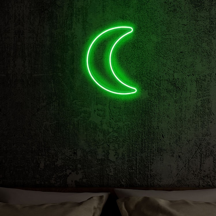 Neon na ścianę Letely w kształcie księżyca zielony  - zdjęcie 3
