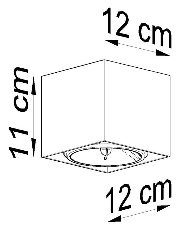 Plafon Sellinet 12x11 cm kwadratowy czarny  - zdjęcie 8