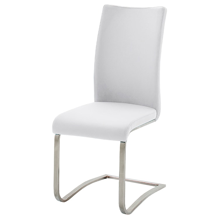 Zestaw dwóch krzeseł tapicerowanych na płozach Trivoris białe  - zdjęcie 2