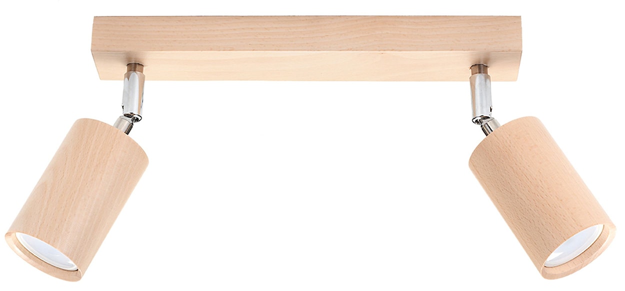 Kinkiet ścienny Medillo 30x20 cm x2 naturalne drewno 