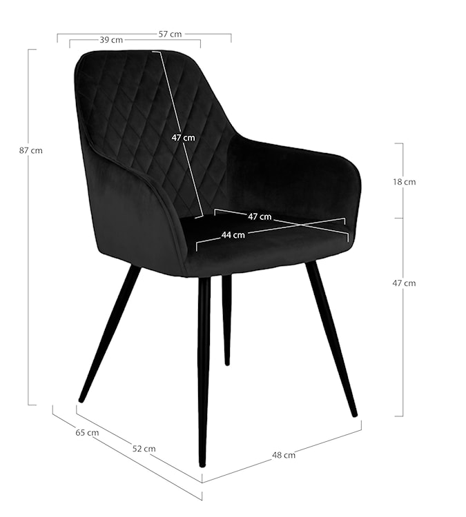 Krzesło tapicerowane Rozates czarny velvet  - zdjęcie 3