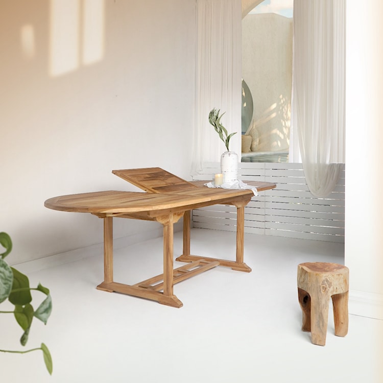 Stół ogrodowy rozkładany Parassala 180-240x90 cm z drewna tekowego  - zdjęcie 2