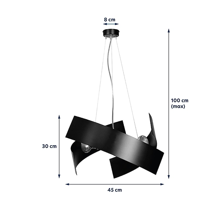 Lampa wisząca Cariati czarna  - zdjęcie 6